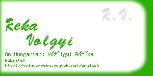 reka volgyi business card