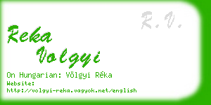 reka volgyi business card